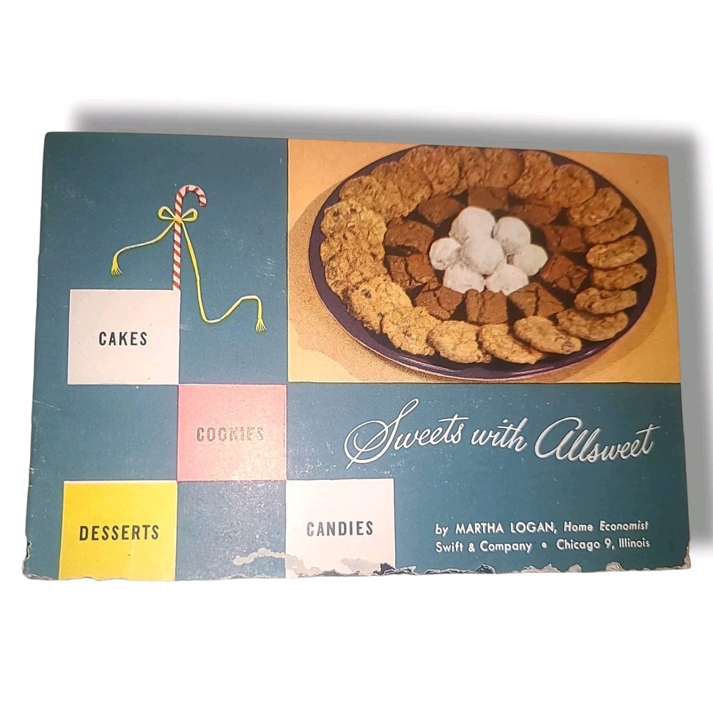 Vintage 50s Swifts Allsweet Margarine "Sweets with Allsweet" Dessert Recipe Book